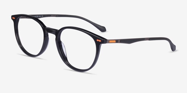 Sammy Black AcetateEyeglass Frames from EyeBuyDirect, Angle View