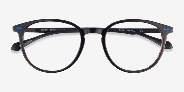 Sammy Tortoise Black AcetateEyeglass Frames from EyeBuyDirect, Closed View