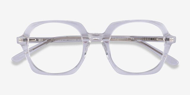Faubourg Transparent AcétateMontures de lunettes de vue d'EyeBuyDirect, Vue Rapprochée