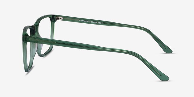 Francisco Clear Green AcetateEyeglass Frames from EyeBuyDirect, Side View