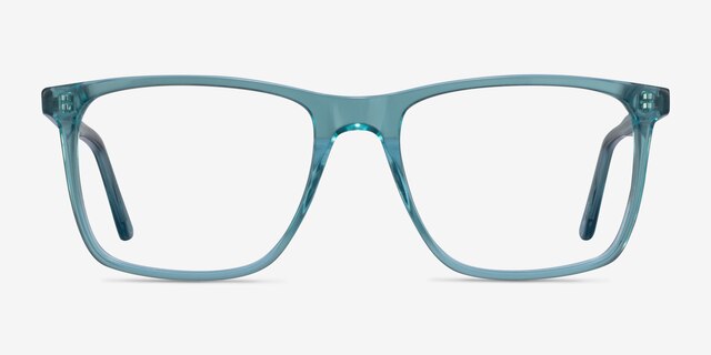 Francisco Clear Blue AcetateEyeglass Frames from EyeBuyDirect, Front View