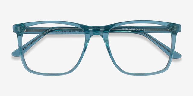 Francisco Clear Blue AcetateEyeglass Frames from EyeBuyDirect, Closed View