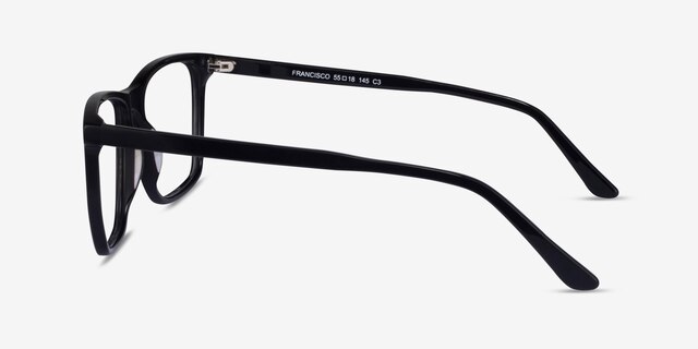 Francisco Black AcetateEyeglass Frames from EyeBuyDirect, Side View