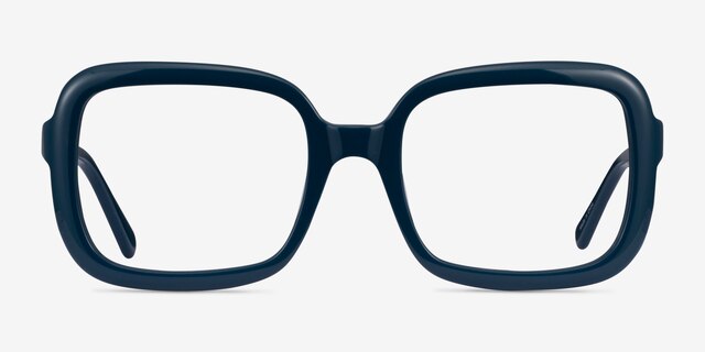 Provence Dark Blue AcetateEyeglass Frames from EyeBuyDirect, Front View