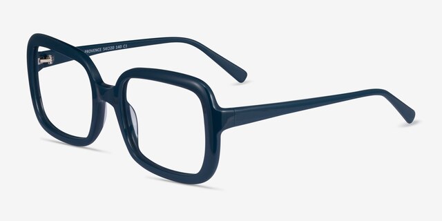 Provence Dark Blue AcetateEyeglass Frames from EyeBuyDirect, Angle View