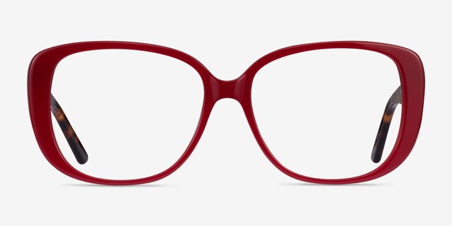 Mileva Burgundy Tortoise AcetateEyeglass Frames from EyeBuyDirect, Front View