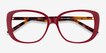Mileva Burgundy Tortoise AcetateEyeglass Frames from EyeBuyDirect, Closed View