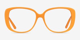 Mileva Orange Acétate Montures de lunettes de vue d'EyeBuyDirect, Vue de Face
