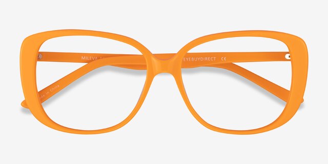 Mileva Orange AcetateEyeglass Frames from EyeBuyDirect, Closed View
