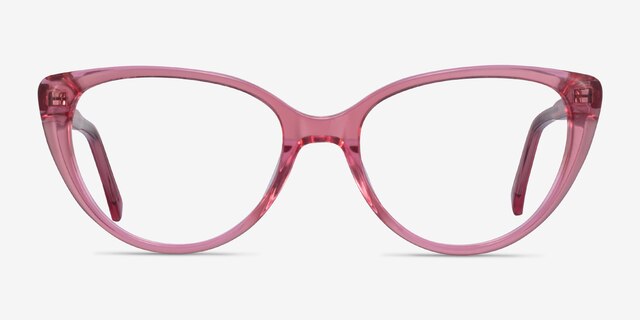 Cali Clear Pink AcetateEyeglass Frames from EyeBuyDirect, Front View