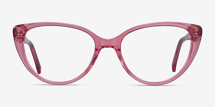 Cali Clear Pink Acetate Eyeglass Frames from EyeBuyDirect