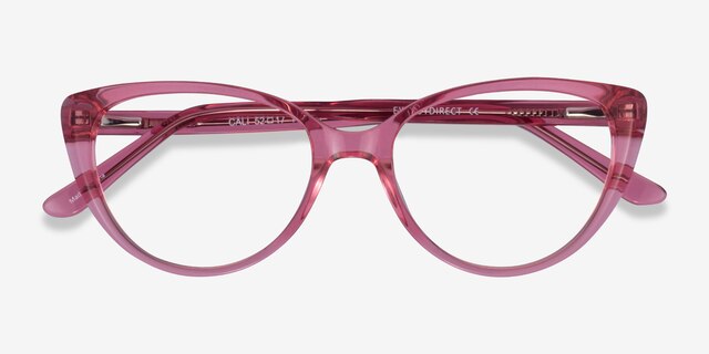 Cali Clear Pink AcetateEyeglass Frames from EyeBuyDirect, Closed View