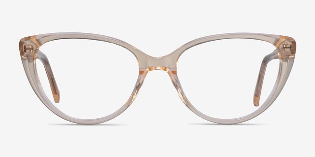 Cali Clear Yellow AcetateEyeglass Frames from EyeBuyDirect, Front View