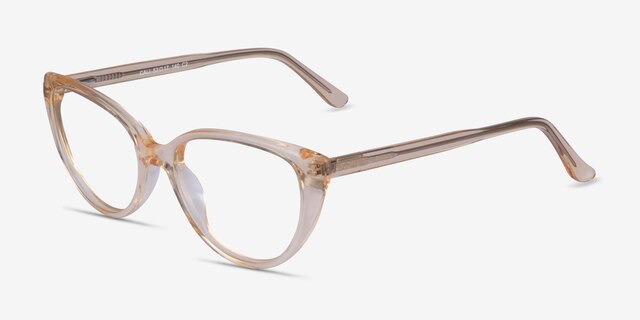 Cali Clear Yellow AcetateEyeglass Frames from EyeBuyDirect, Angle View