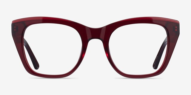Cassie Burgundy AcetateEyeglass Frames from EyeBuyDirect, Front View