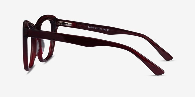 Cassie Burgundy AcetateEyeglass Frames from EyeBuyDirect, Side View