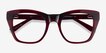 Cassie Burgundy AcetateEyeglass Frames from EyeBuyDirect, Closed View