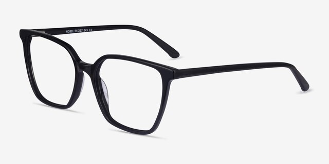 Nobel Black AcetateEyeglass Frames from EyeBuyDirect, Angle View
