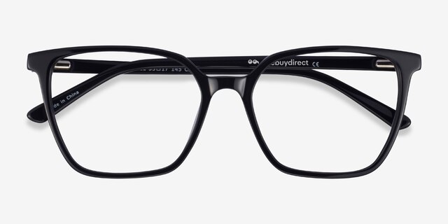 Nobel Black AcetateEyeglass Frames from EyeBuyDirect, Closed View