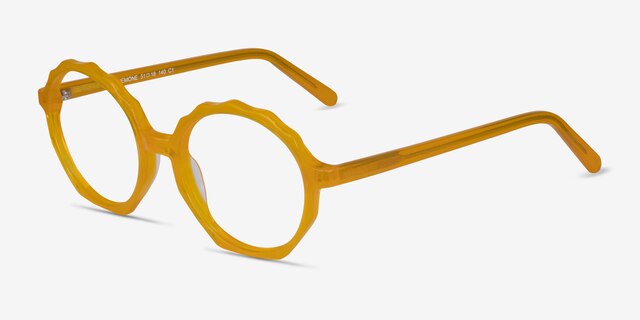 Anemone Clear Yellow AcetateEyeglass Frames from EyeBuyDirect, Angle View