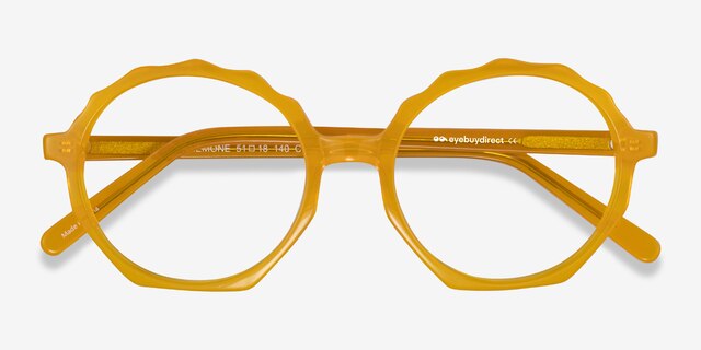 Anemone Clear Yellow AcetateEyeglass Frames from EyeBuyDirect, Closed View