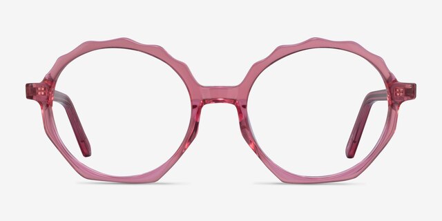 Anemone Clear Pink AcetateEyeglass Frames from EyeBuyDirect, Front View