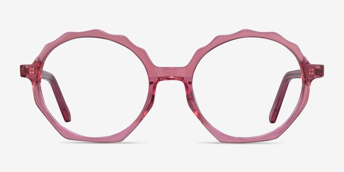 Anemone Clear Pink Acetate Eyeglass Frames from EyeBuyDirect