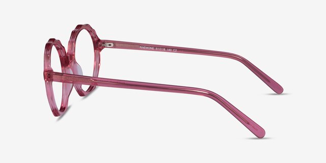 Anemone Clear Pink AcetateEyeglass Frames from EyeBuyDirect, Side View