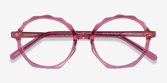 Anemone Clear Pink AcetateEyeglass Frames from EyeBuyDirect, Closed View