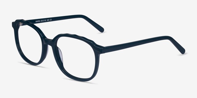 Maria Teal AcetateEyeglass Frames from EyeBuyDirect, Angle View
