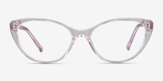 Twinkle Clear Pink AcétateMontures de lunettes de vue d'EyeBuyDirect, Vue de Face