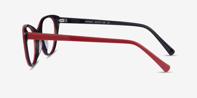 Twinkle Red AcetateEyeglass Frames from EyeBuyDirect, Side View