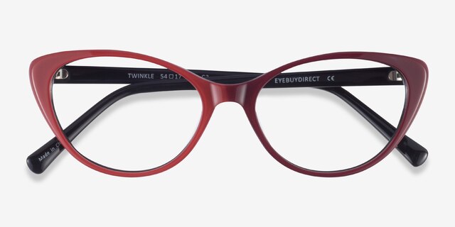 Twinkle Red AcetateEyeglass Frames from EyeBuyDirect, Closed View