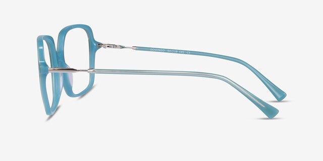 Domingo Blue AcetateEyeglass Frames from EyeBuyDirect, Side View