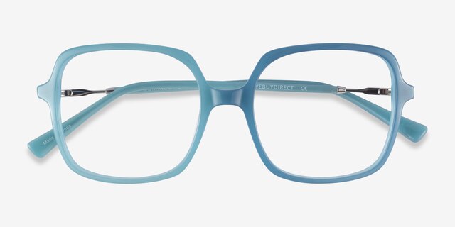 Domingo Blue AcetateEyeglass Frames from EyeBuyDirect, Closed View