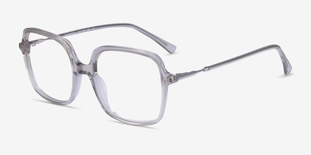 Domingo Clear Gray AcetateEyeglass Frames from EyeBuyDirect, Angle View