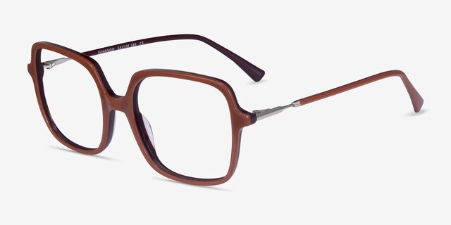 Domingo Brown AcetateEyeglass Frames from EyeBuyDirect, Angle View