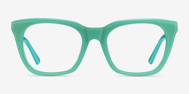 Lunar Vert AcétateMontures de lunettes de vue d'EyeBuyDirect, Vue de Face