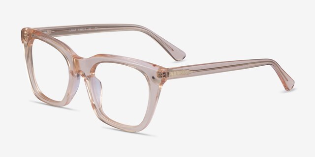Lunar Clear Brown AcetateEyeglass Frames from EyeBuyDirect, Angle View