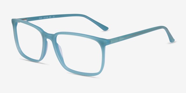 Tony Bleu AcétateMontures de lunettes de vue d'EyeBuyDirect, Vue d'Angle