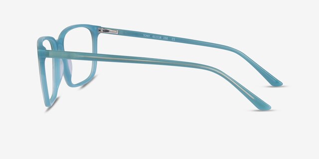 Tony Bleu AcétateMontures de lunettes de vue d'EyeBuyDirect, Vue de Côté
