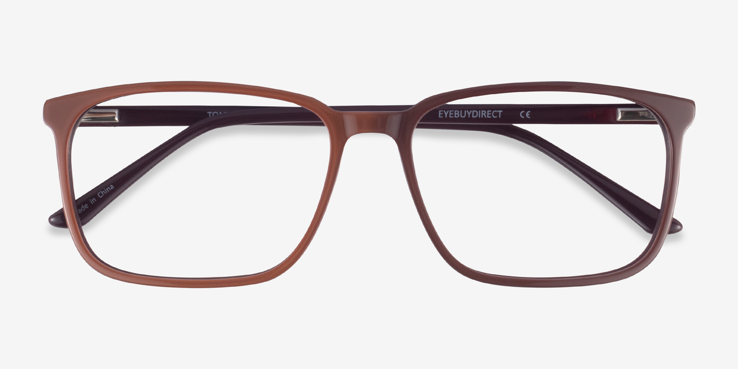 Tony Rectangle Brown Glasses for Men | Eyebuydirect