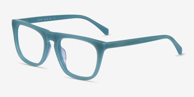 Zephyr Bleu AcétateMontures de lunettes de vue d'EyeBuyDirect, Vue d'Angle