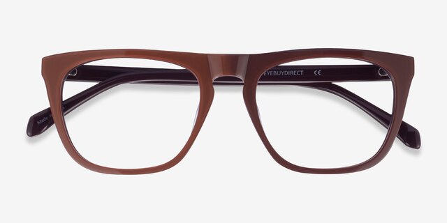 Zephyr Brown AcetateEyeglass Frames from EyeBuyDirect, Closed View