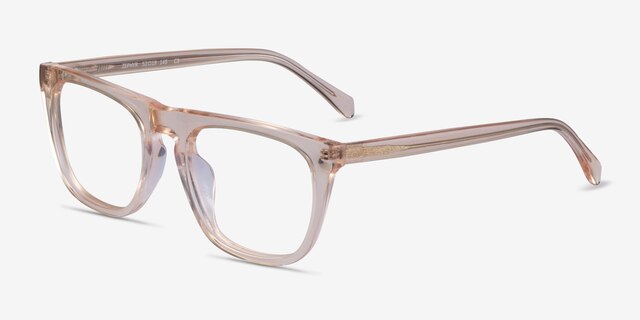 Zephyr Clear Brown AcetateEyeglass Frames from EyeBuyDirect, Angle View