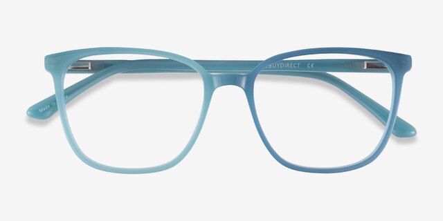 Outside Blue AcetateEyeglass Frames from EyeBuyDirect, Closed View