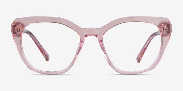 Judy Clear Pink AcetateEyeglass Frames from EyeBuyDirect, Front View