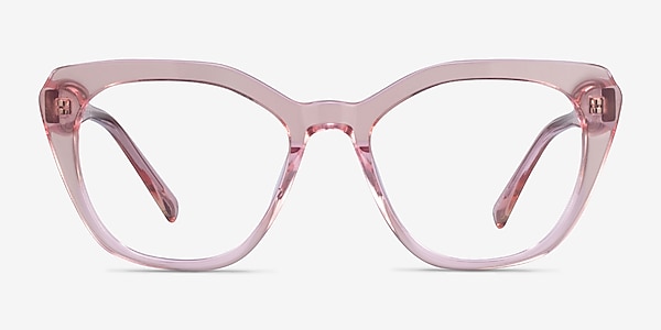 Judy Clear Pink Acétate Montures de lunettes de vue