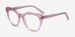Judy Clear Pink AcetateEyeglass Frames from EyeBuyDirect, Angle View