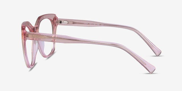 Judy Clear Pink AcetateEyeglass Frames from EyeBuyDirect, Side View